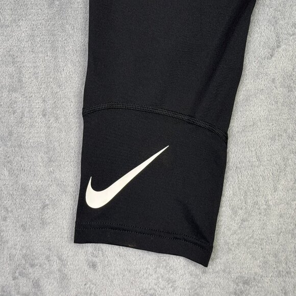 Nike Pro Compression Pants Tights Boys Large L Black 3/4 Length Training 858228 - Picture 8 of 12